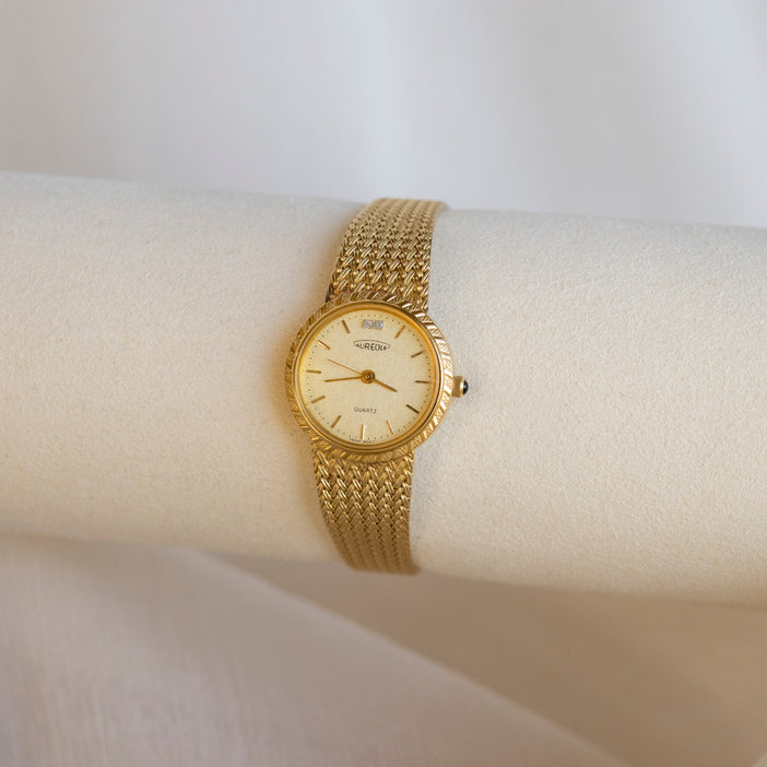 Vintage Aureole Swiss Round Gold Watch