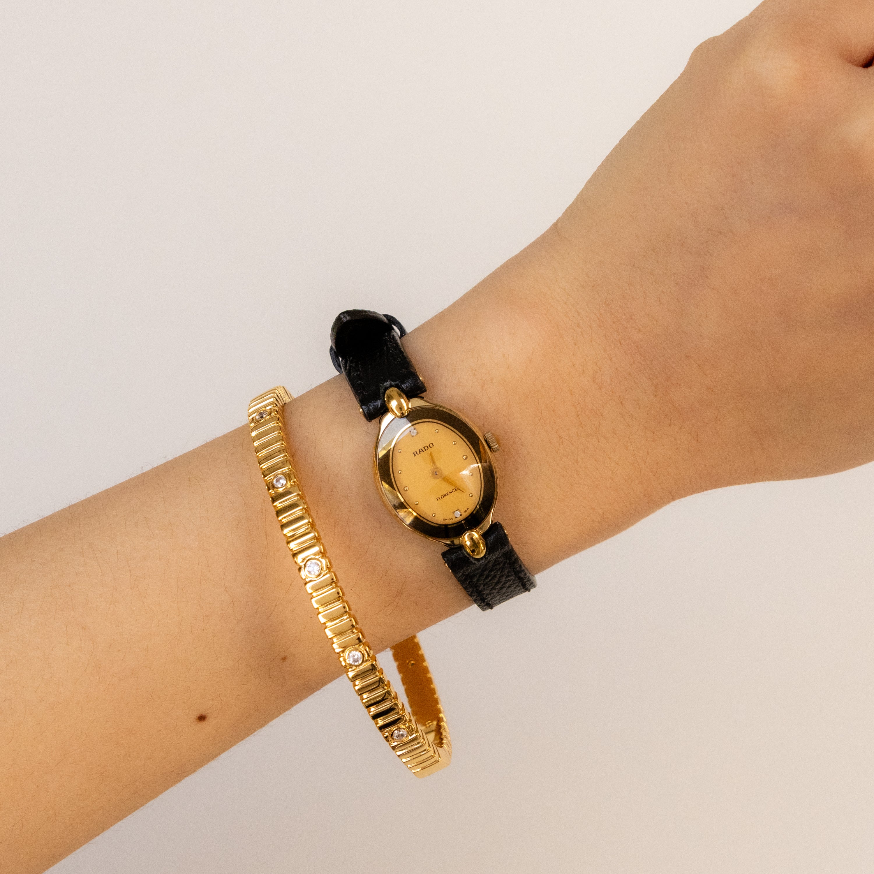 Vintage Rado Swiss Midnight Oval Gold Watch