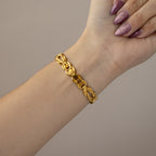 Vintage Vogele Swiss Bezel Knot Link Gold Watch