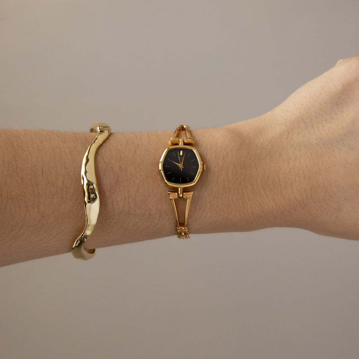 Vintage Seiko Midnight Art Deco Gold Watch