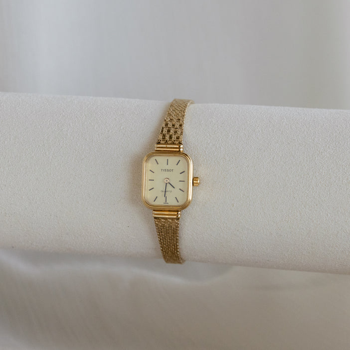 Vintage Tissot Swiss Mesh Gold Watch