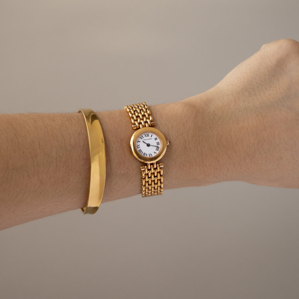 Vintage Charles Jordan Dainty Round Gold Watch