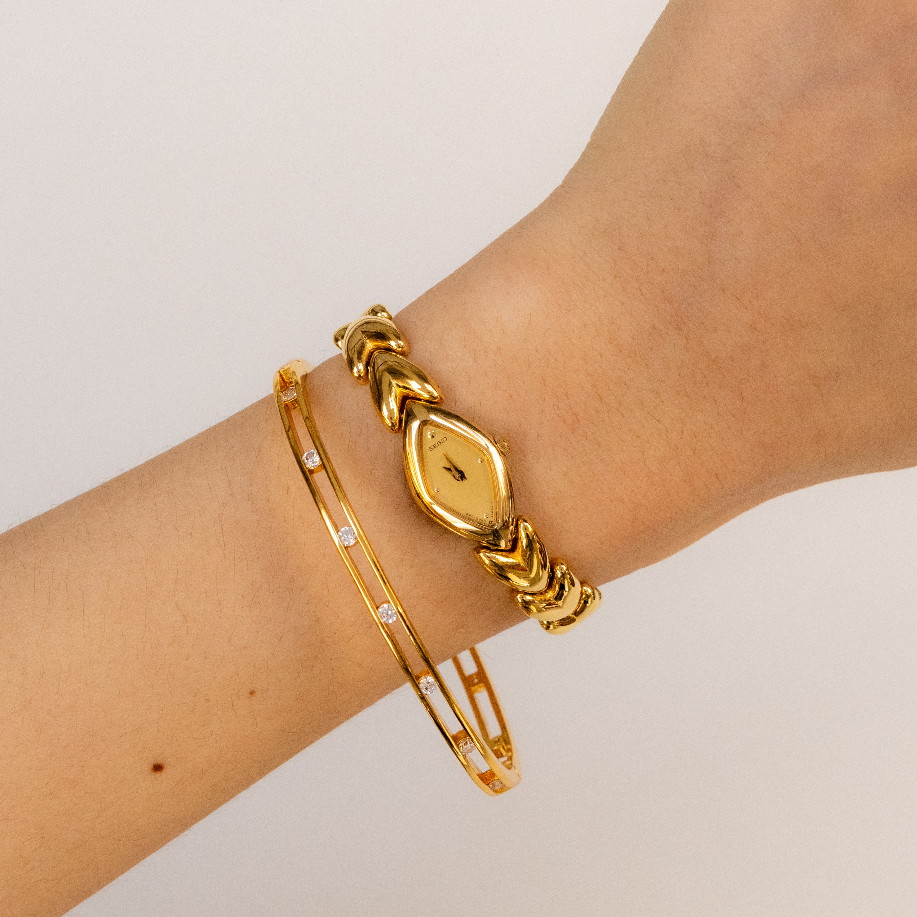Rare Vintage Seiko Diamond Gold Watch