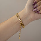 Vintage Gianni Accardi Swiss Round Beaded Gold Watch