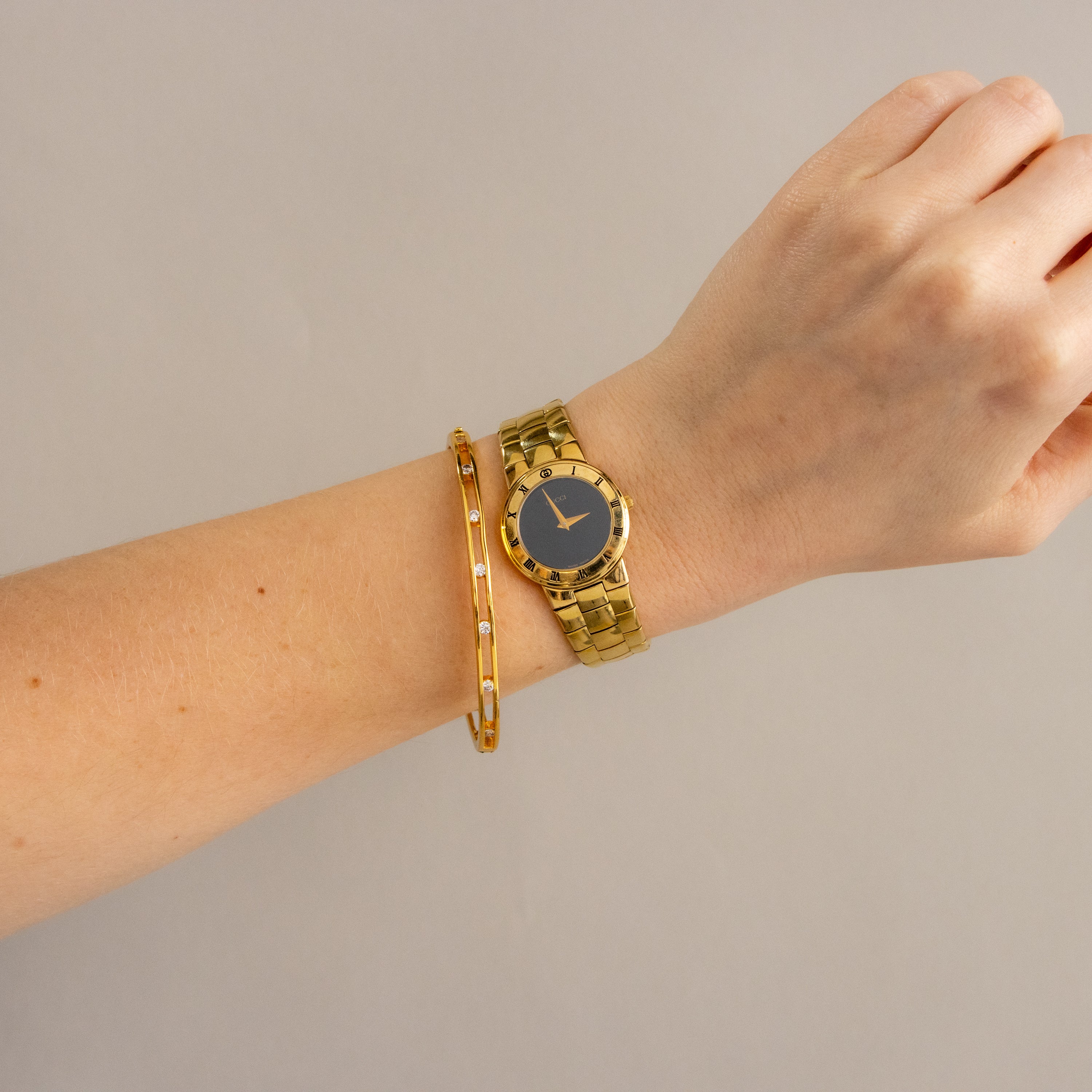 Vintage Gucci Bold Midnight Gold Watch