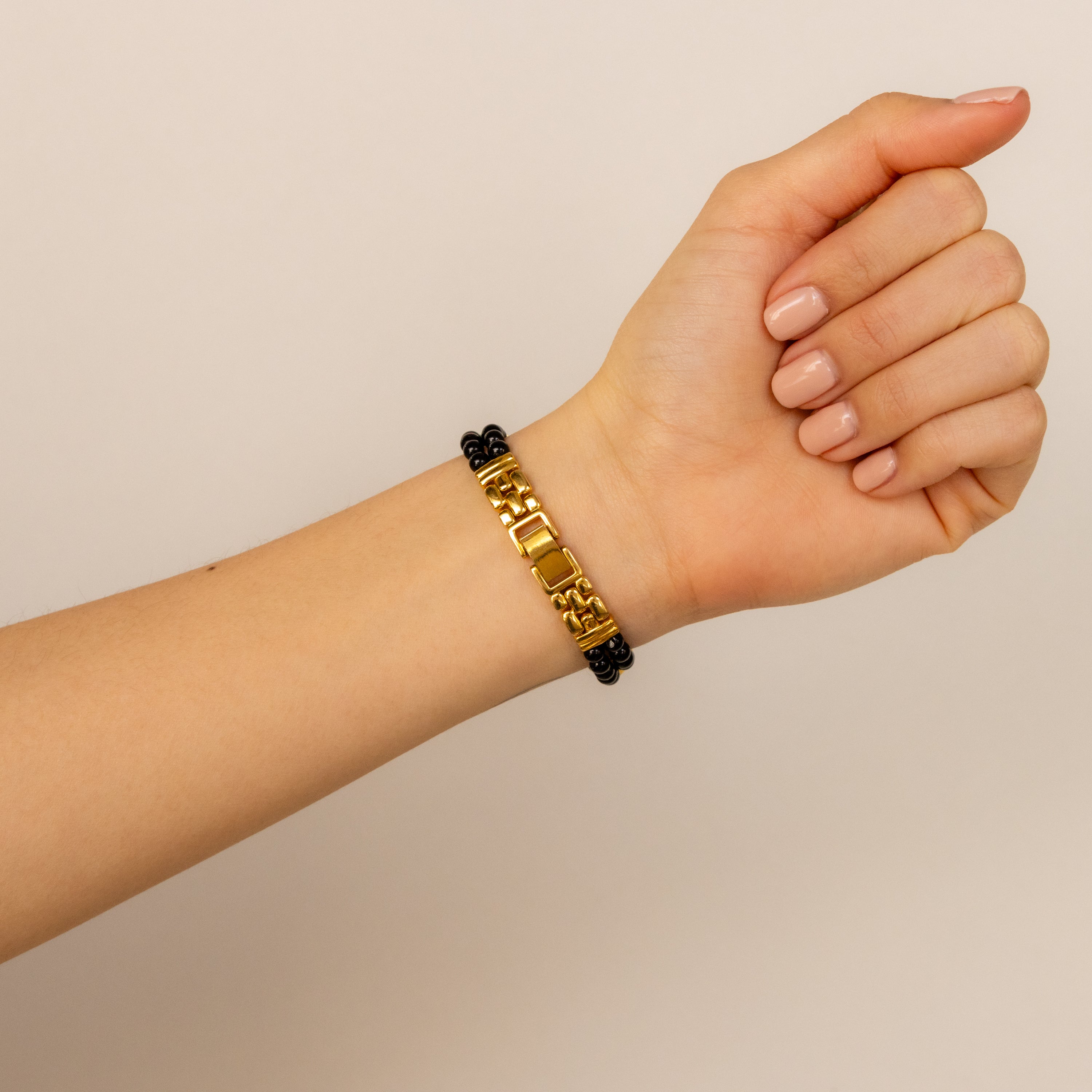 Vintage PO Round Pearl Gold Watch