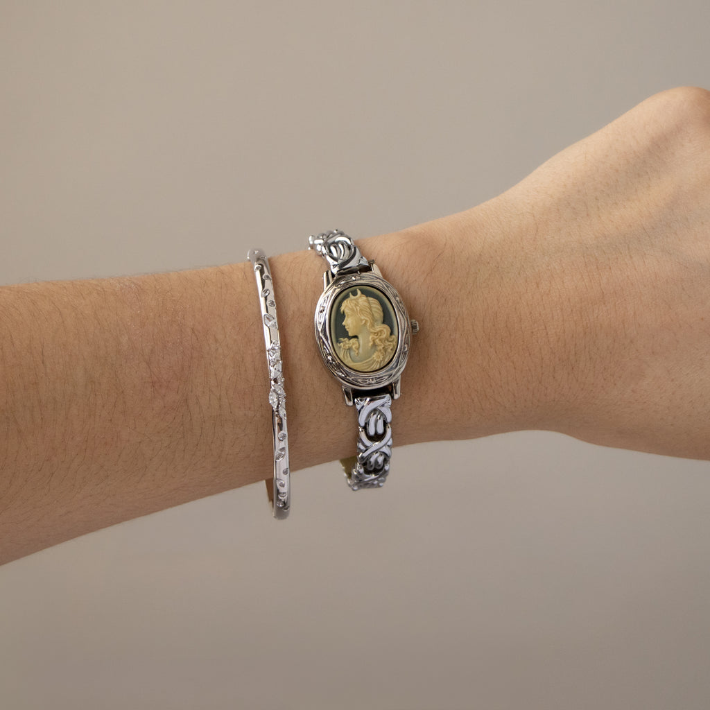 Vintage Valentino Moradei Victorian Locket Silver Watch