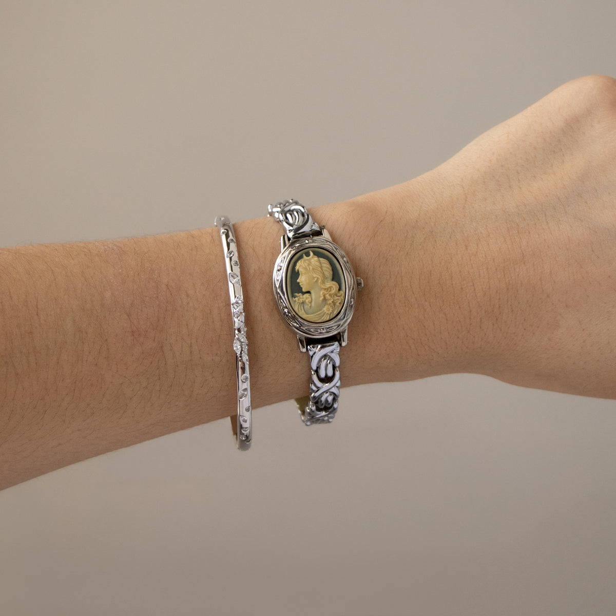 Vintage Valentino Moradei Victorian Locket Silver Watch