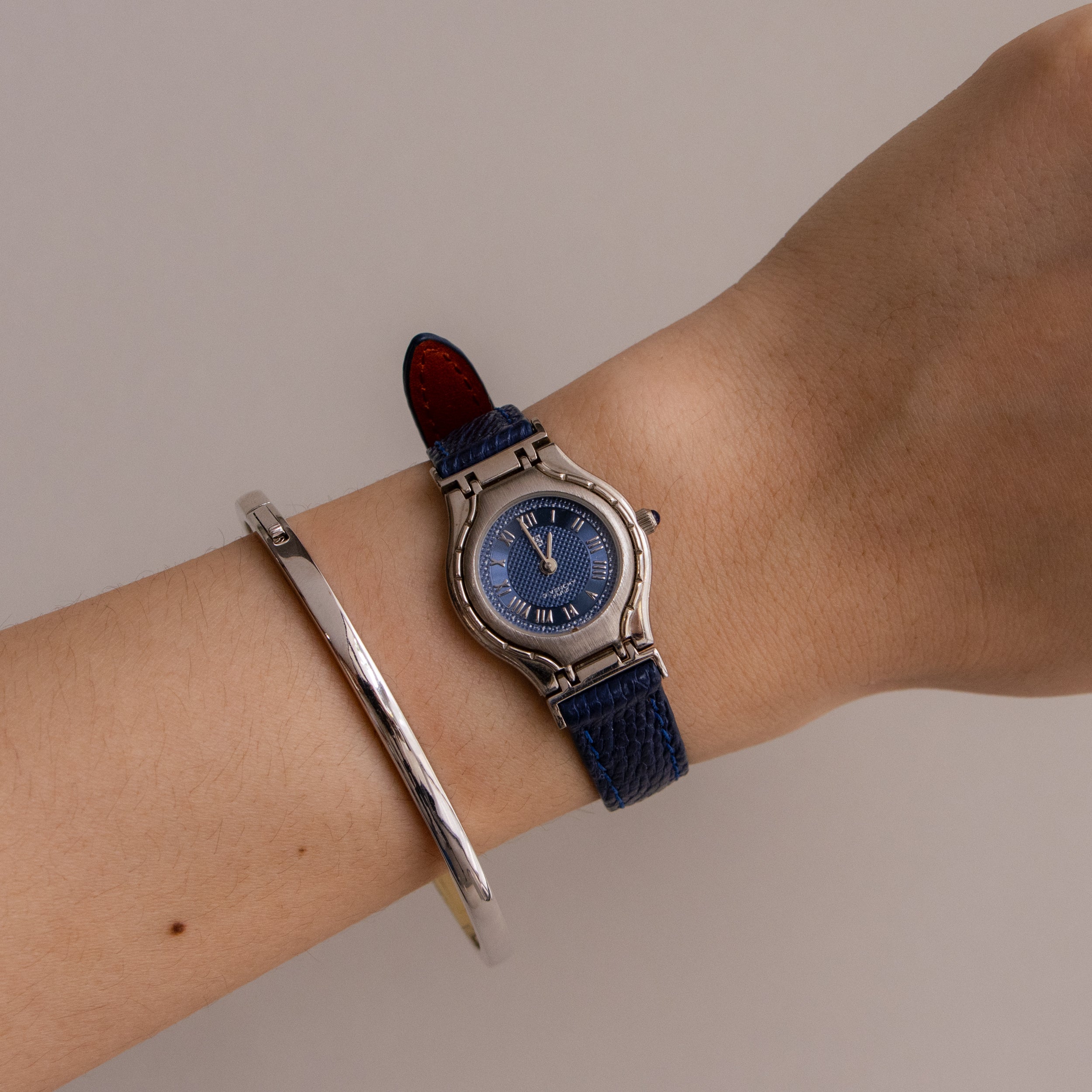 Vintage Givenchy Royal Blue Silver Watch