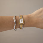 Vintage Technos Swiss Rectangular Two Tone Watch