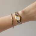 Vintage YSL Round Ribbed Two Tone Watch