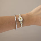 Vintage Andre Mouche Swiss Floral Locket Silver Watch