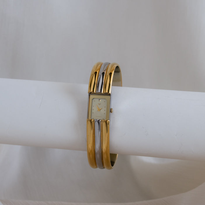 Vintage Mario Valentino Cuff Two Tone Watch