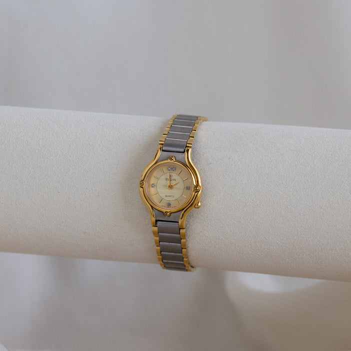 Vintage Elgin Round Two Tone Watch