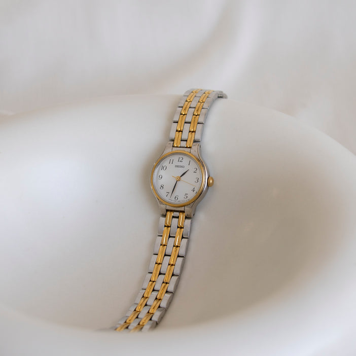 Vintage Seiko Round Gold & Silver Watch