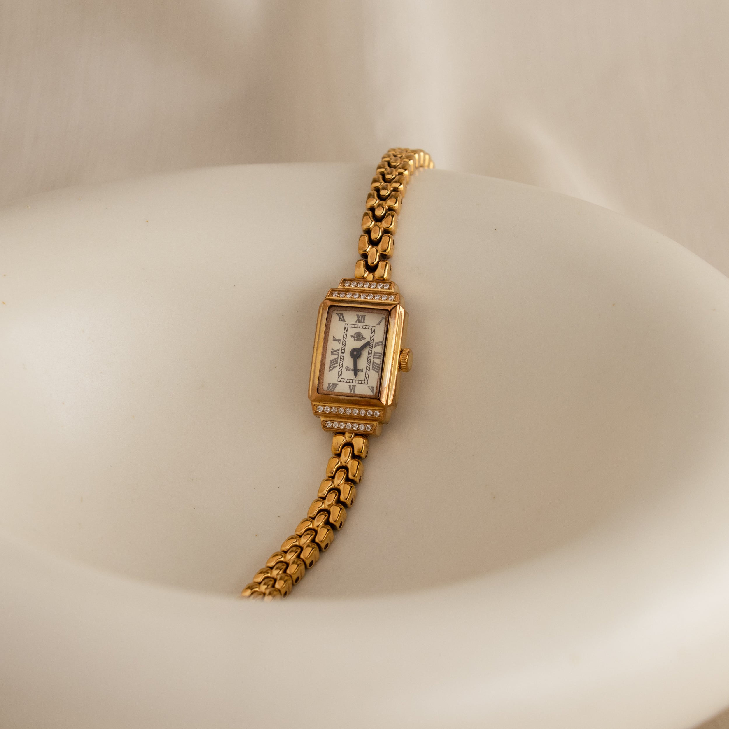 Vintage Rosemont Swiss Pave Rose Gold Watch