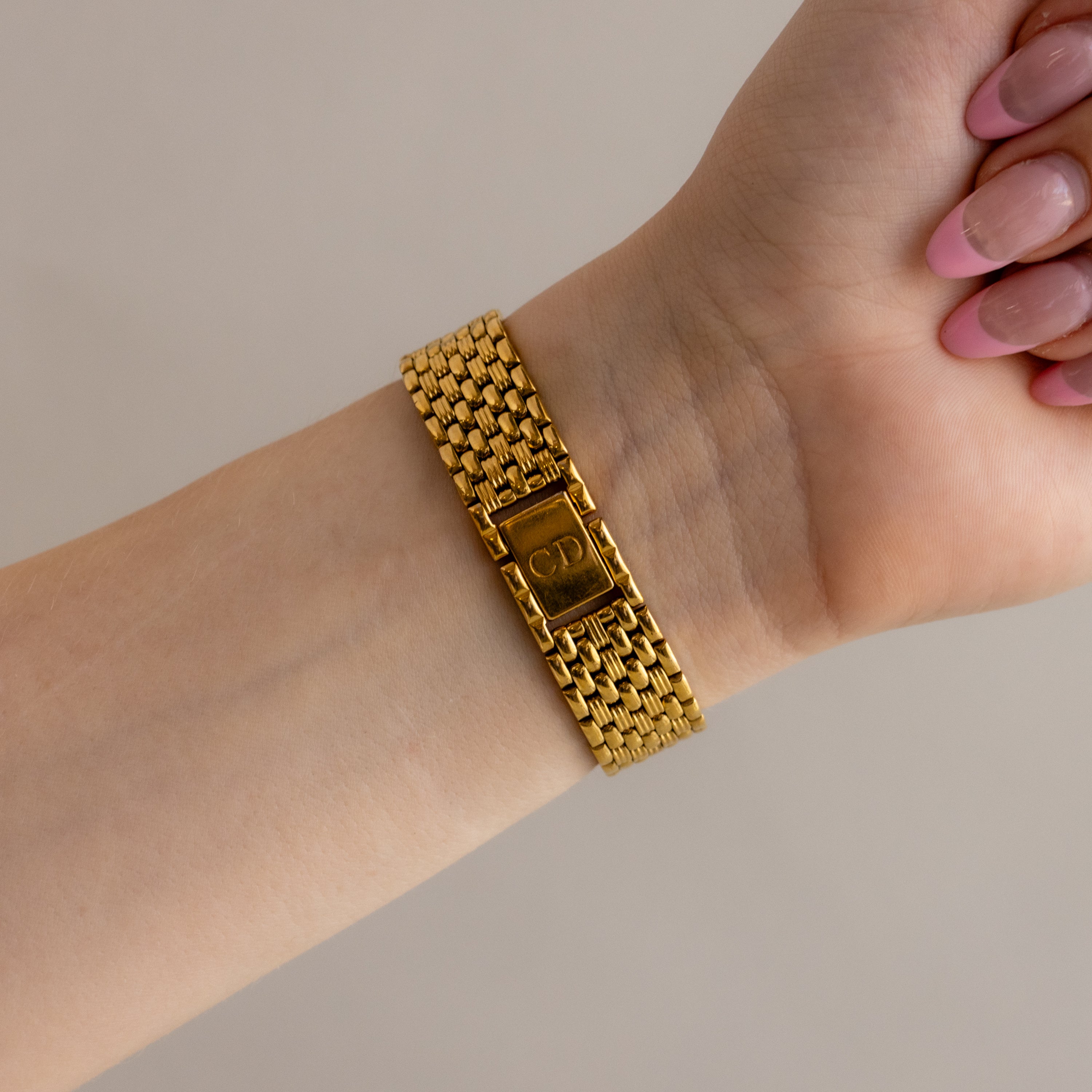 Vintage Christian Dior Swiss Navy Gold Watch