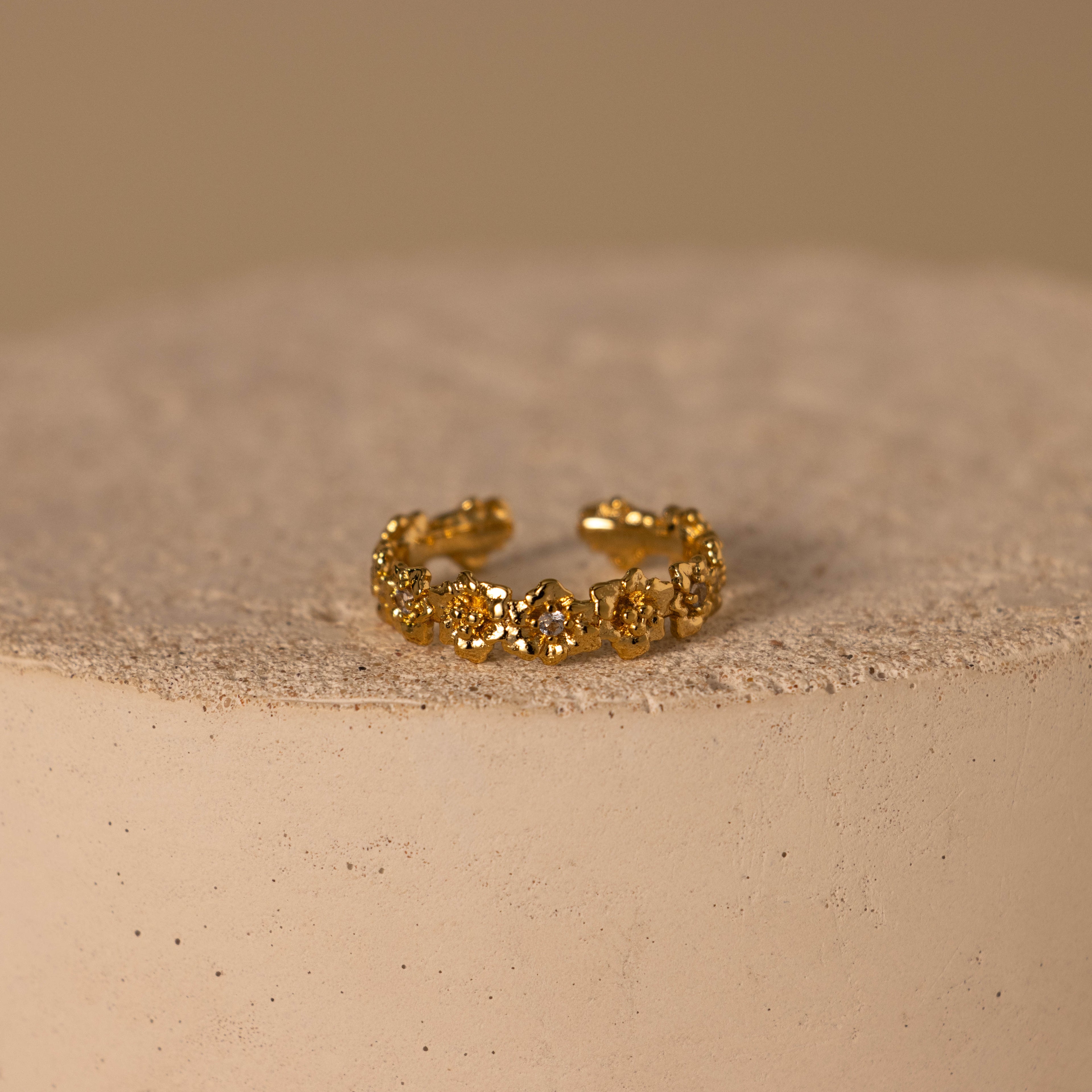 Birthstone Flower Eternity Ring