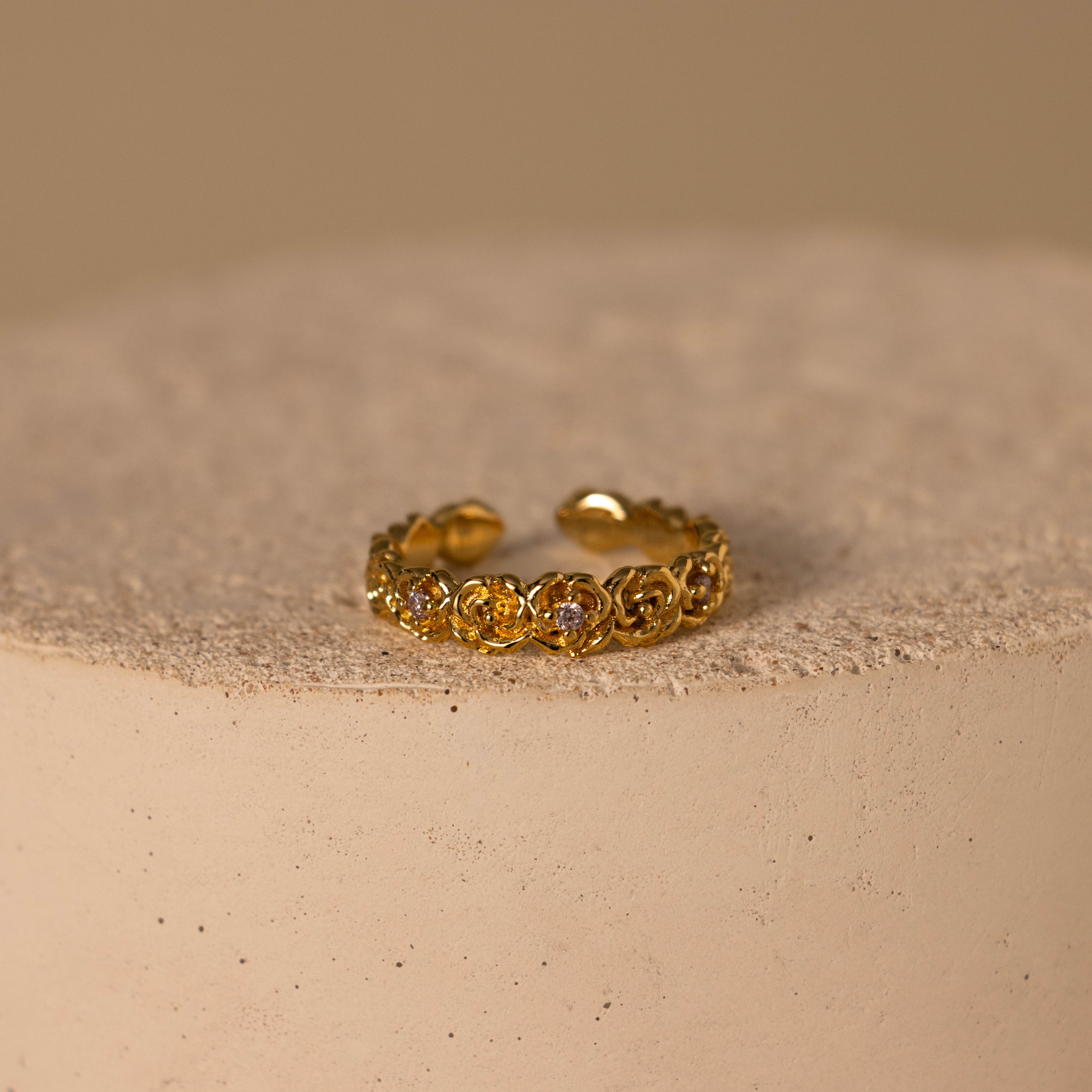 Birthstone Flower Eternity Ring
