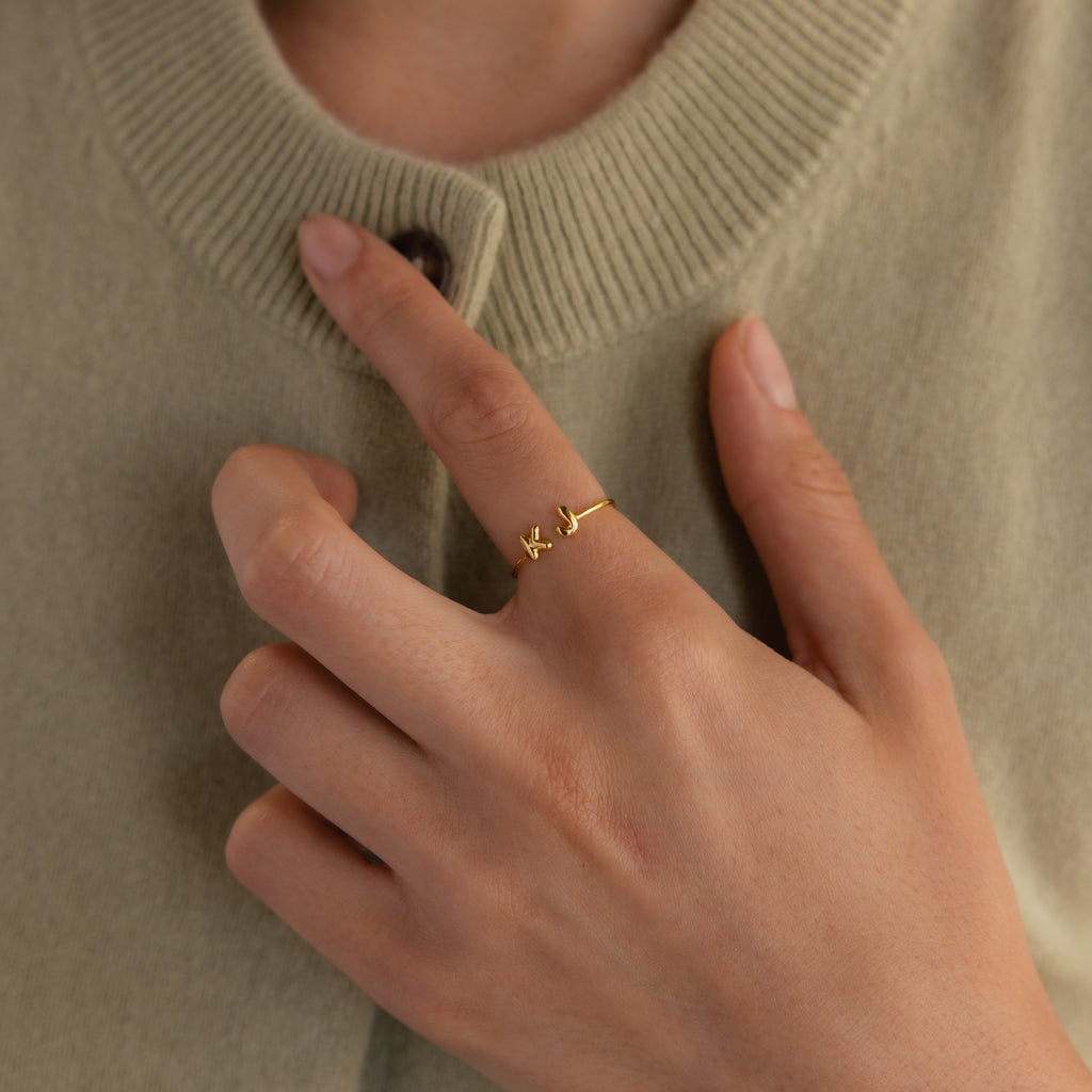 Bague initiale Duo Bubble
