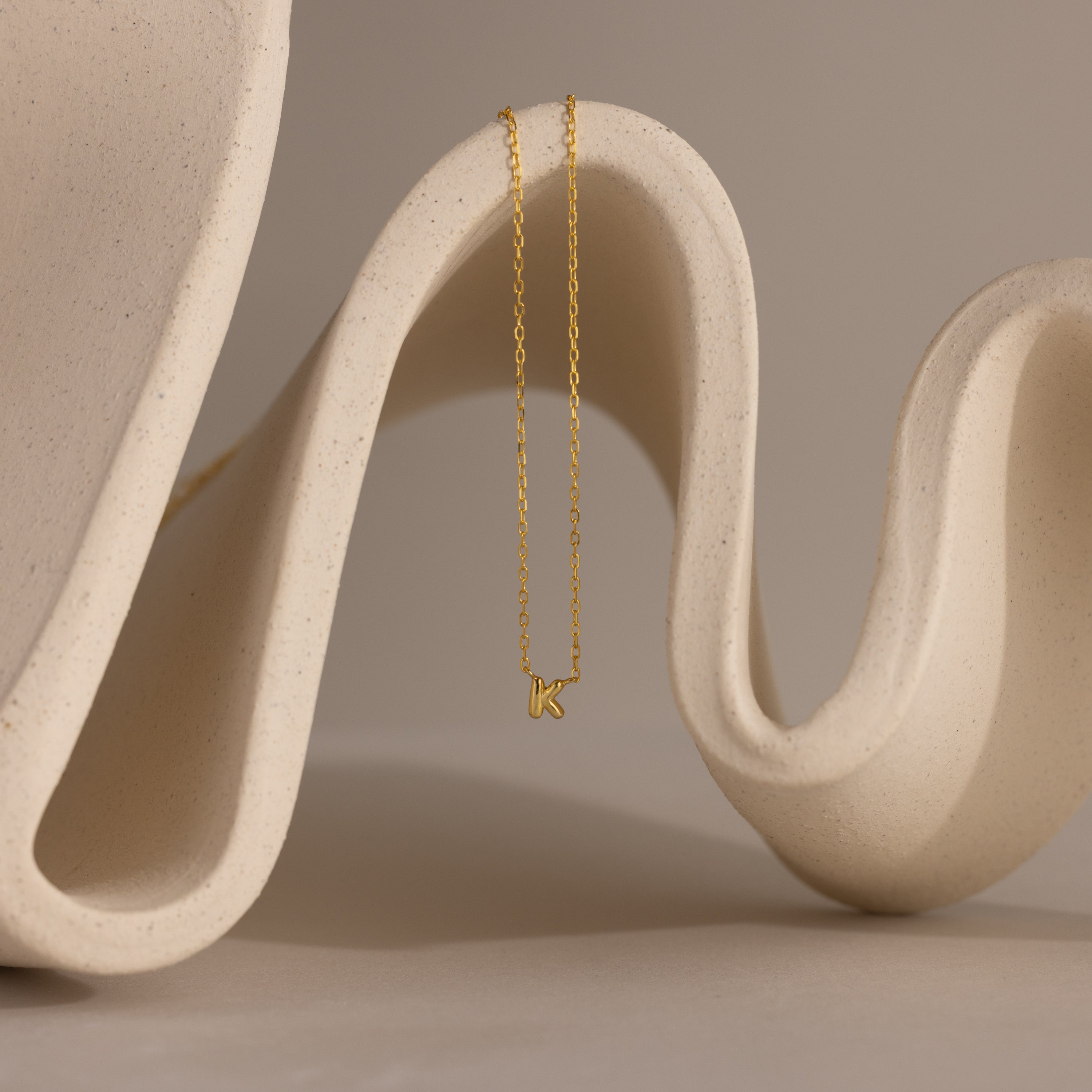 Dainty Bubble Initial Necklace