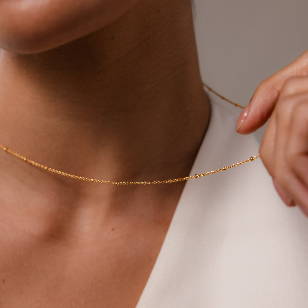 Satellite Cable Necklace in 18K Gold