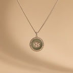 Jade Dragon Fortune Necklace in Silver