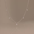 Diamond Station Curb Necklace in Silver