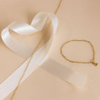 Heart Link Chain Bracelet in 18K Gold