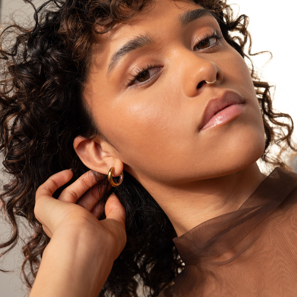 Chunky Hoops in Mixed Metal