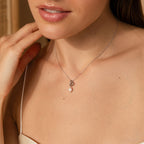 Dainty Knot Pearl Necklace in Silver