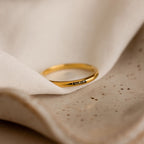 Engraved Tiny Name Ring in 18K Gold