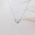 Pave Linked Pendant Necklace in Silver