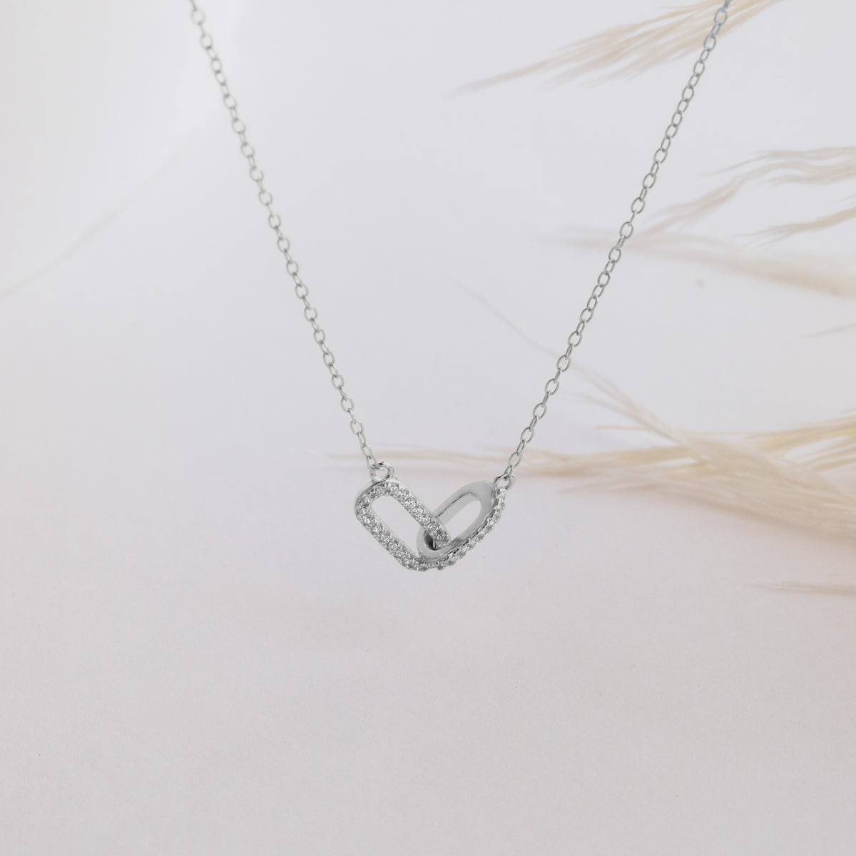 Pave Linked Pendant Necklace