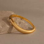 Curved Dome Bangle in 18K Gold