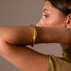 Curved Dome Bangle in 18K Gold