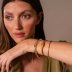Curved Dome Bangle in 18K Gold