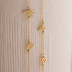 Sideways Initial Heart Necklace in 18K Gold