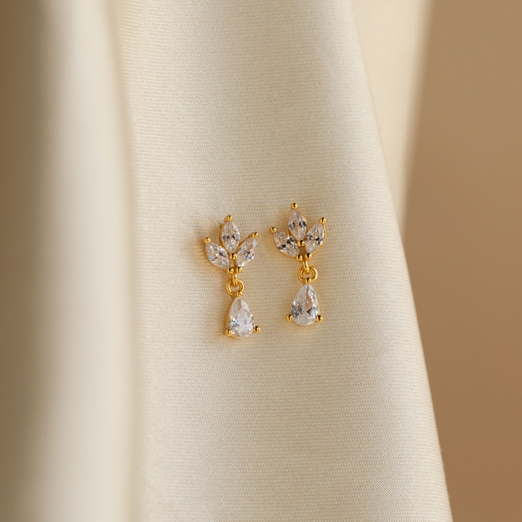 Marquise Diamond Drop Studs
