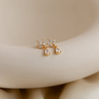 Marquise Diamond Drop Studs