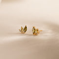 Seagrass Peridot Marquise Studs in 18K Gold