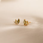 Seagrass Peridot Marquise Studs in 18K Gold