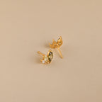 Seagrass Peridot Marquise Studs in 18K Gold