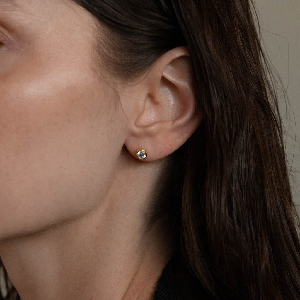 Large Diamond Bezel Flat Back Studs