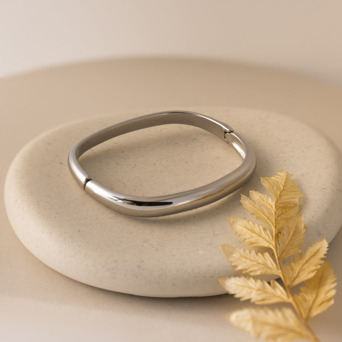 Square Bangle in Silver