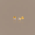 Square Bezel Alexandrite Flat Back Studs