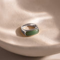 Jade Signet Ring in Silver