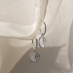 Pia Pearl Coin Hoops in Silver