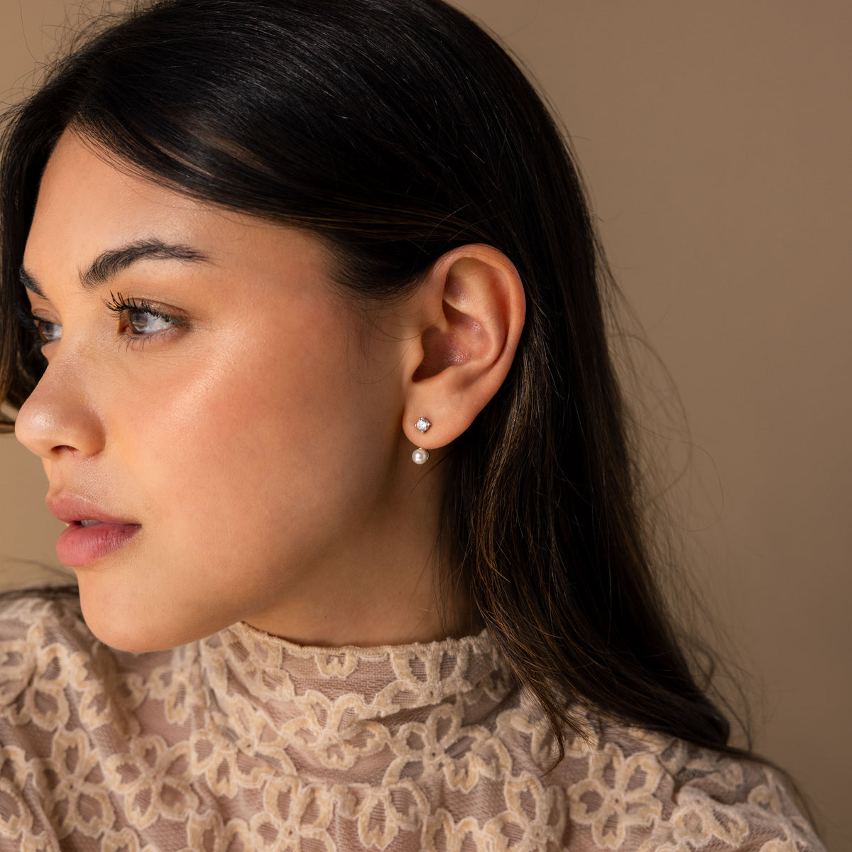 DIAMOND PEARL EAR JACKET