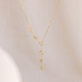 Lariat Name Necklace in 18K Gold